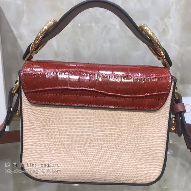 Chloe女包 克洛伊經典C Bag拼色鱷魚壓紋手提包 Chole手提肩背斜挎包  jjh1382